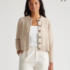 Quince Organic Cotton Cropped Cardigan